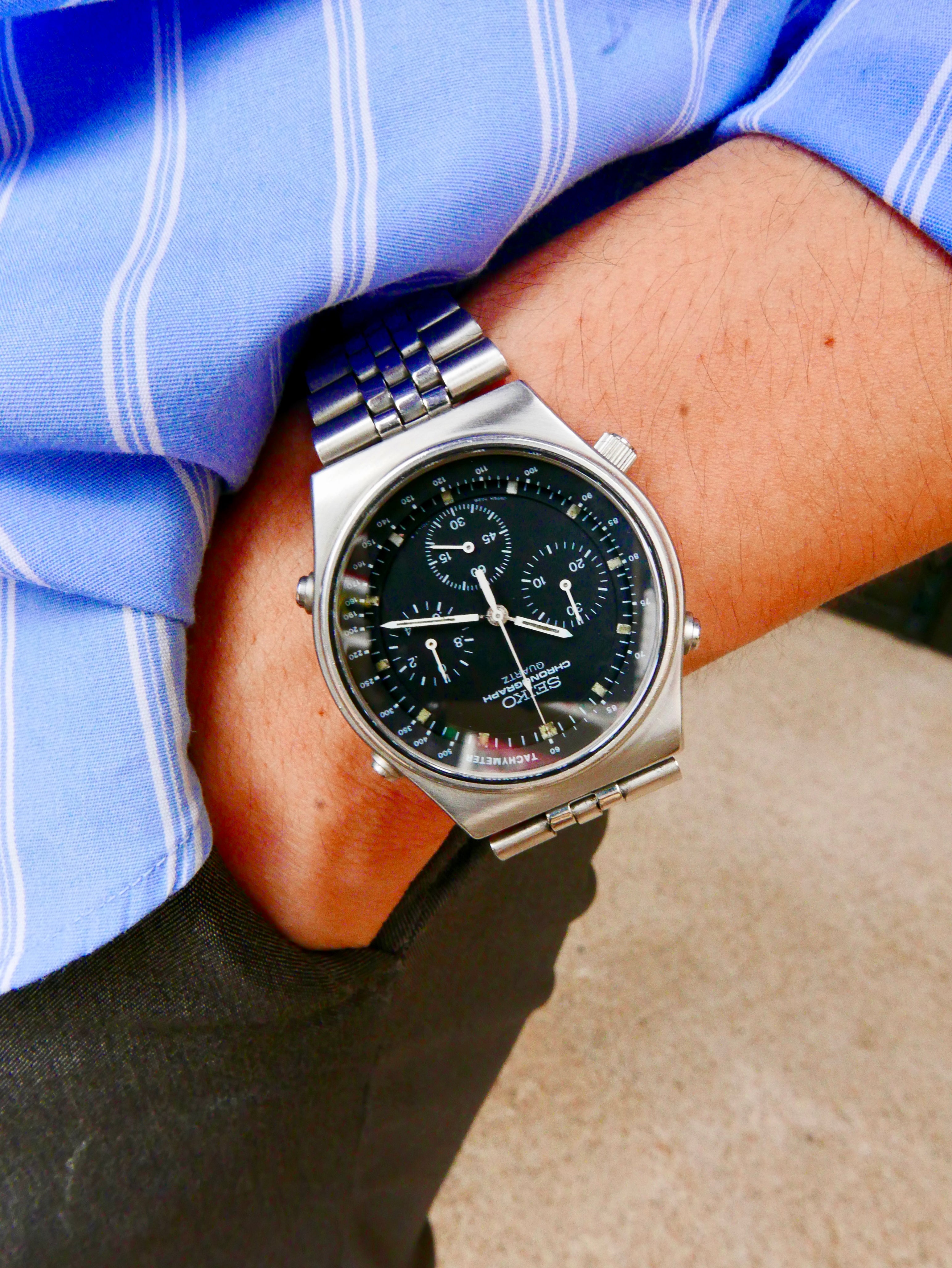 Vintage Watch | Seiko Quartz Chronograph 7A28-701LT Speedmaster (Black Dial)