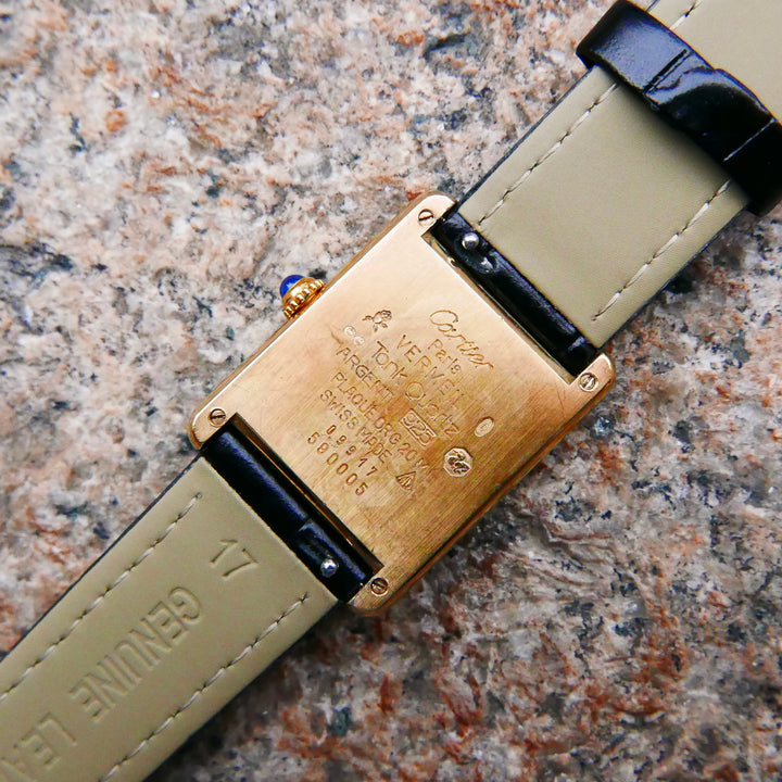 Vintage Watch | Cartier Tank Must Quartz Gilt Black Roman Dial 590005