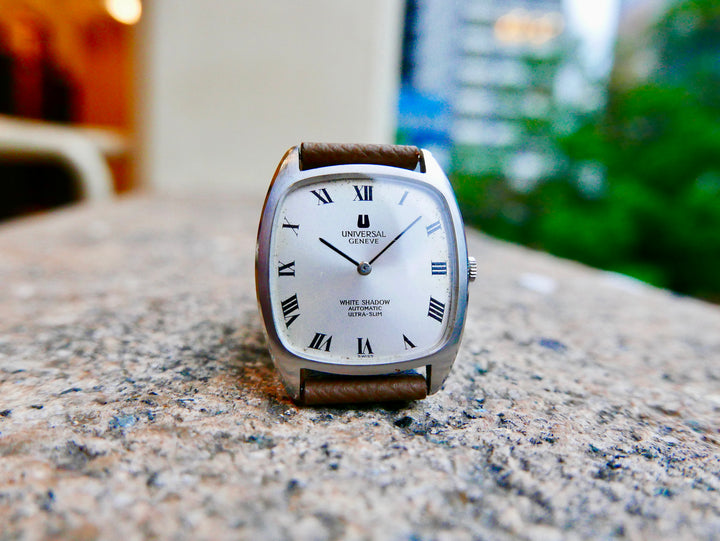 Vintage Watch | Universal Geneve White Shadow Rectangular Automatic 866105