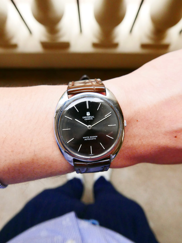 Vintage Watch | Universal Geneve White Shadow Automatic 866101 Grey Sunburst Dial