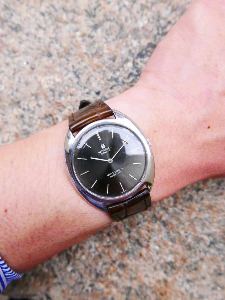 Vintage Watch | Universal Geneve White Shadow Automatic 866101 Grey Sunburst Dial