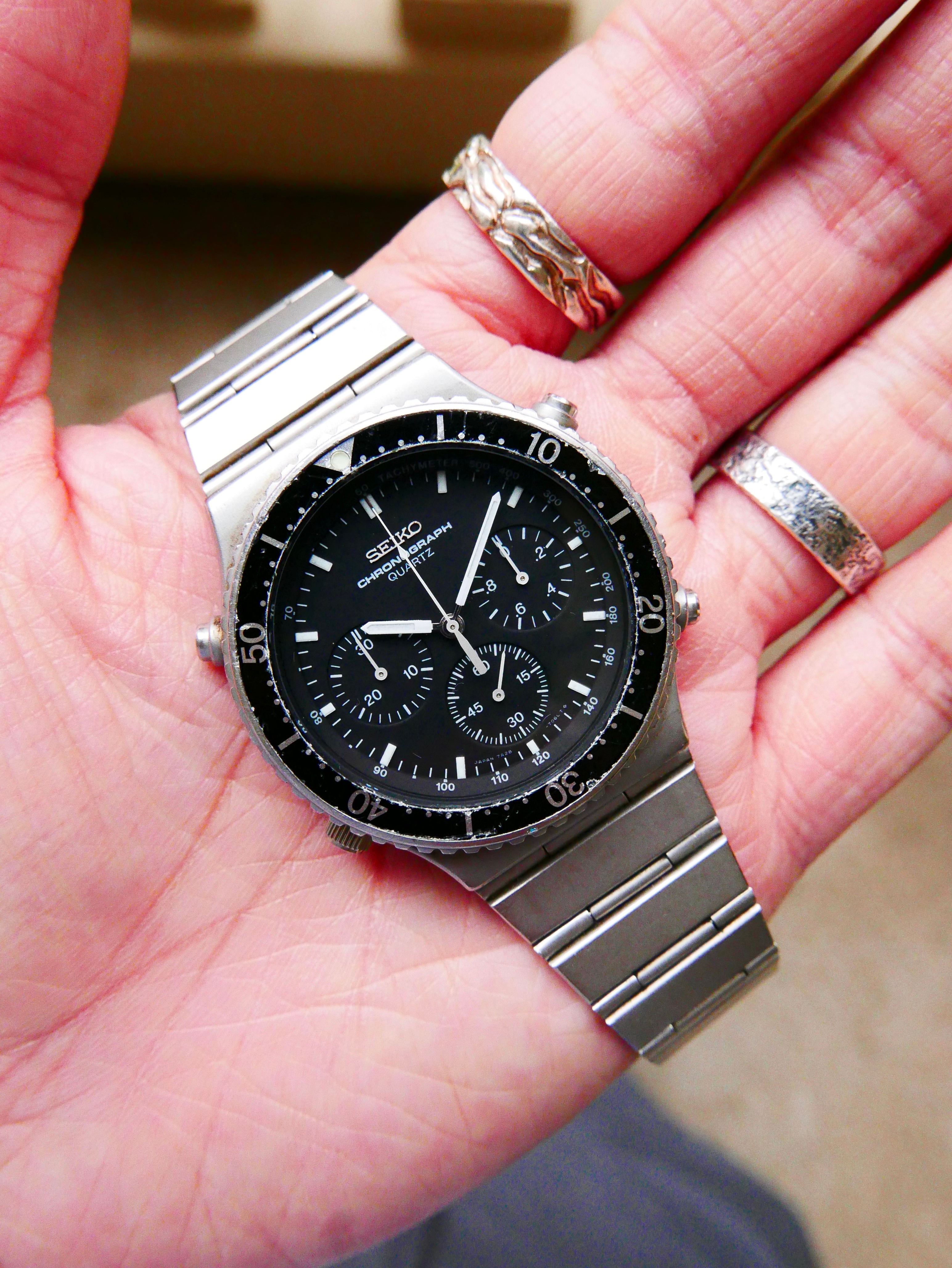 Vintage Watch | Seiko Quartz Chronograph 7A28-706LT Speedmaster with Signature Outer Ring