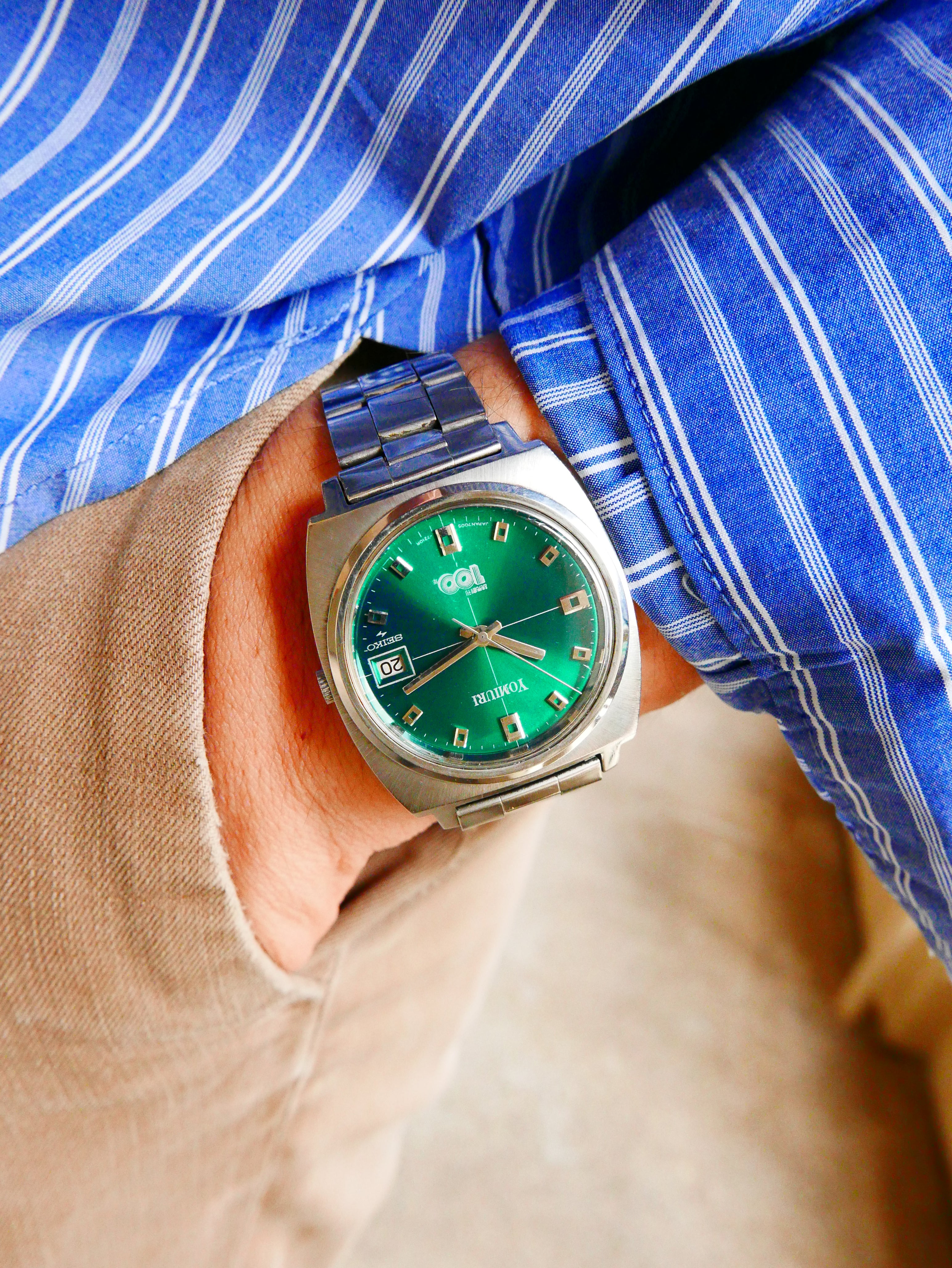 VINTAGE WATCH | Seiko 7005-7001 [Yomiuri Shimbun 100th Anniversary Emerald Dial] – Full Set with Original Box, Papers & Hang Tag