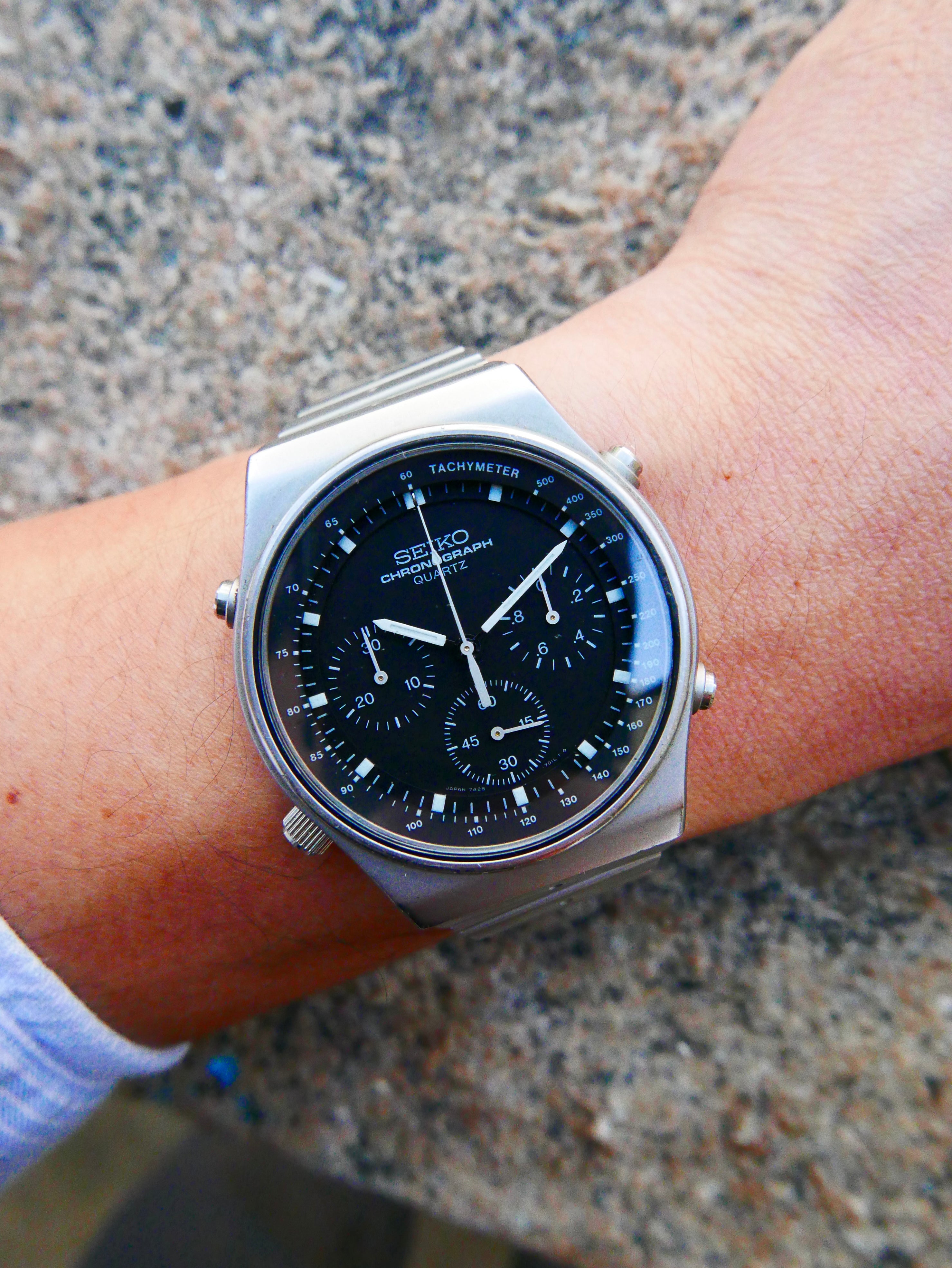 Vintage Watch | Seiko Quartz Chronograph 7A28-701LT Speedmaster (Black Dial)