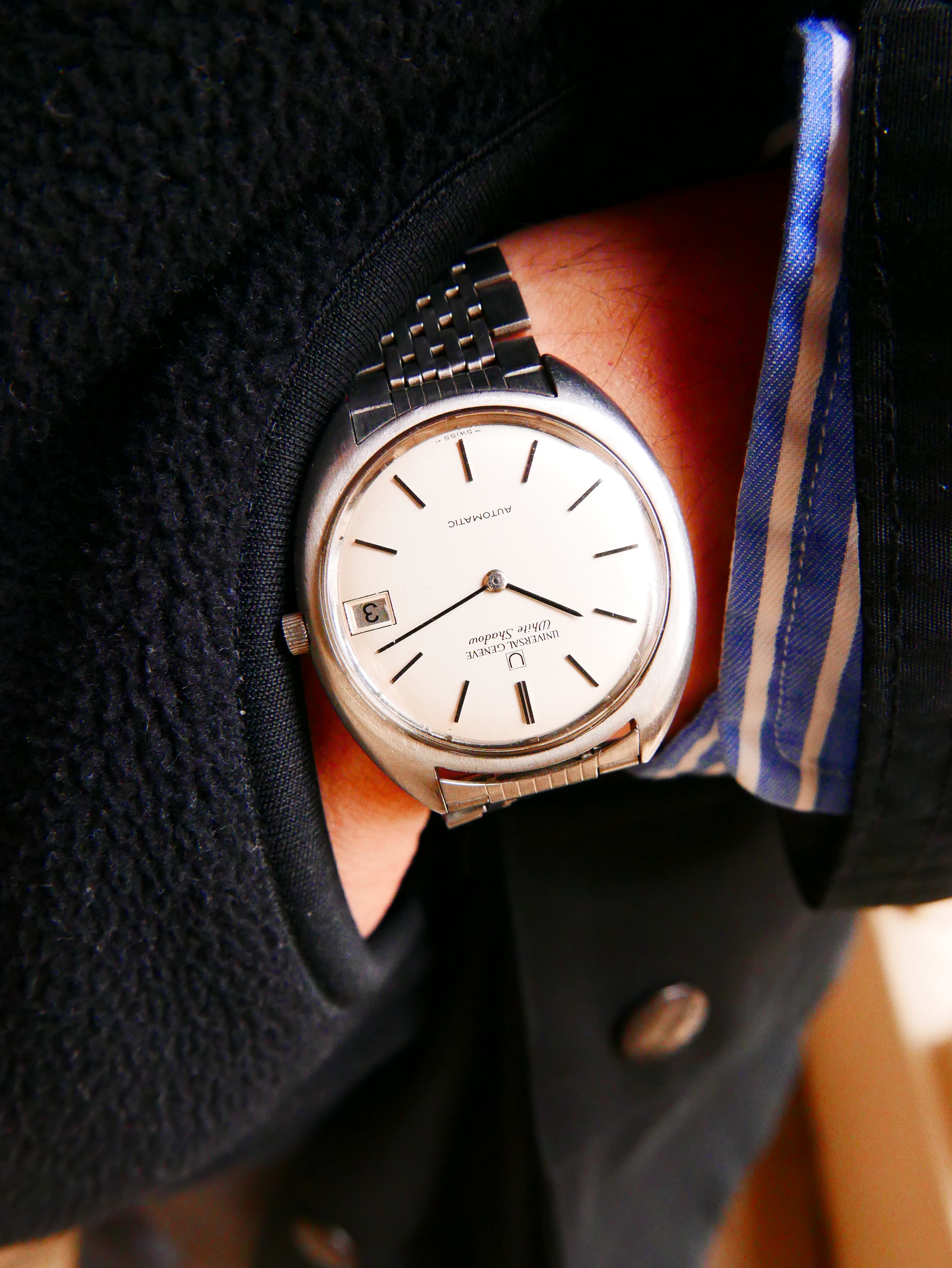 Vintage Watch | Universal Geneve White Shadow Automatic 867102 (With Certificate & Paper)