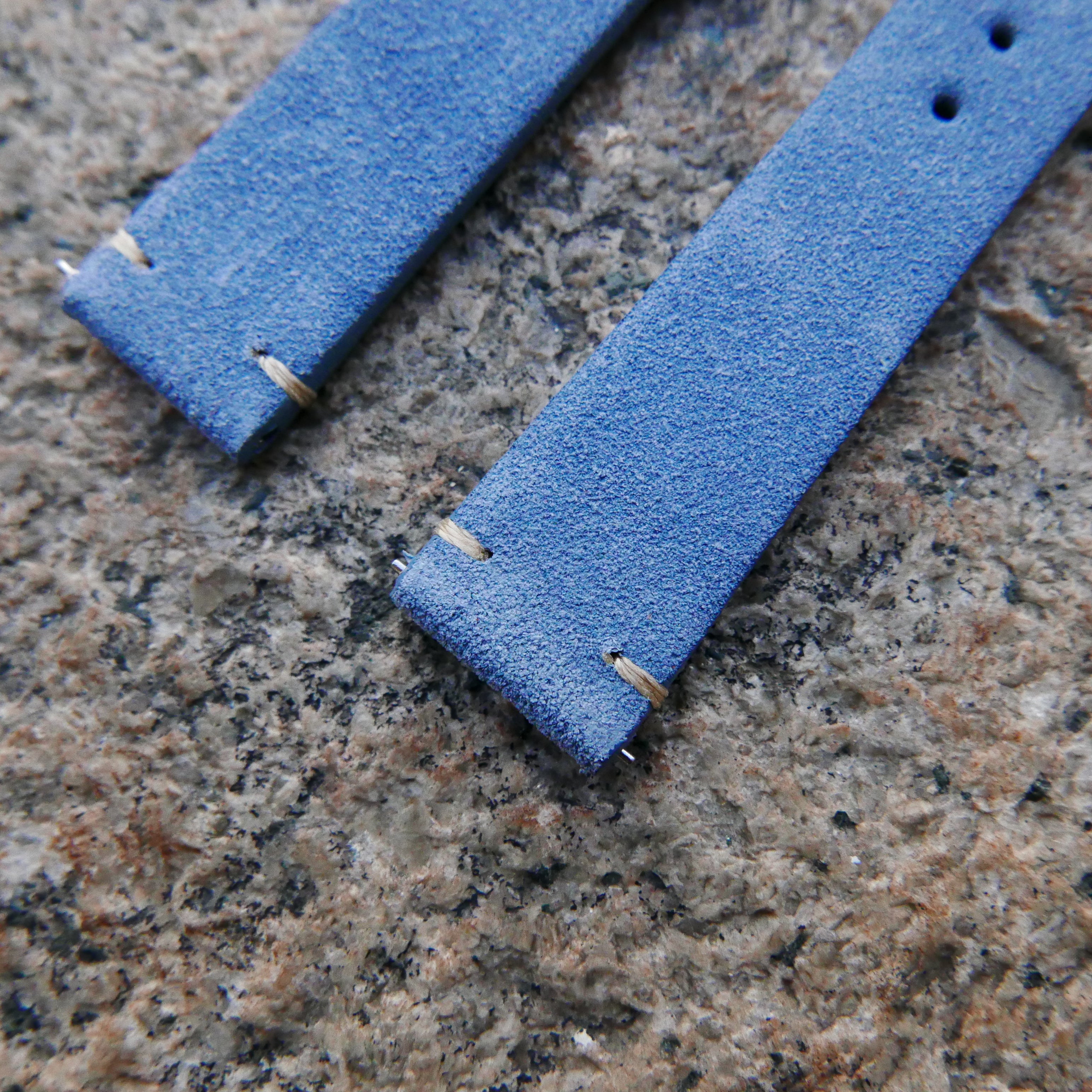 Miami Blue Heritage Suede Plus | Heritage Suede Italian Calf Leather Watch Strap - Samurai Vintage Co.