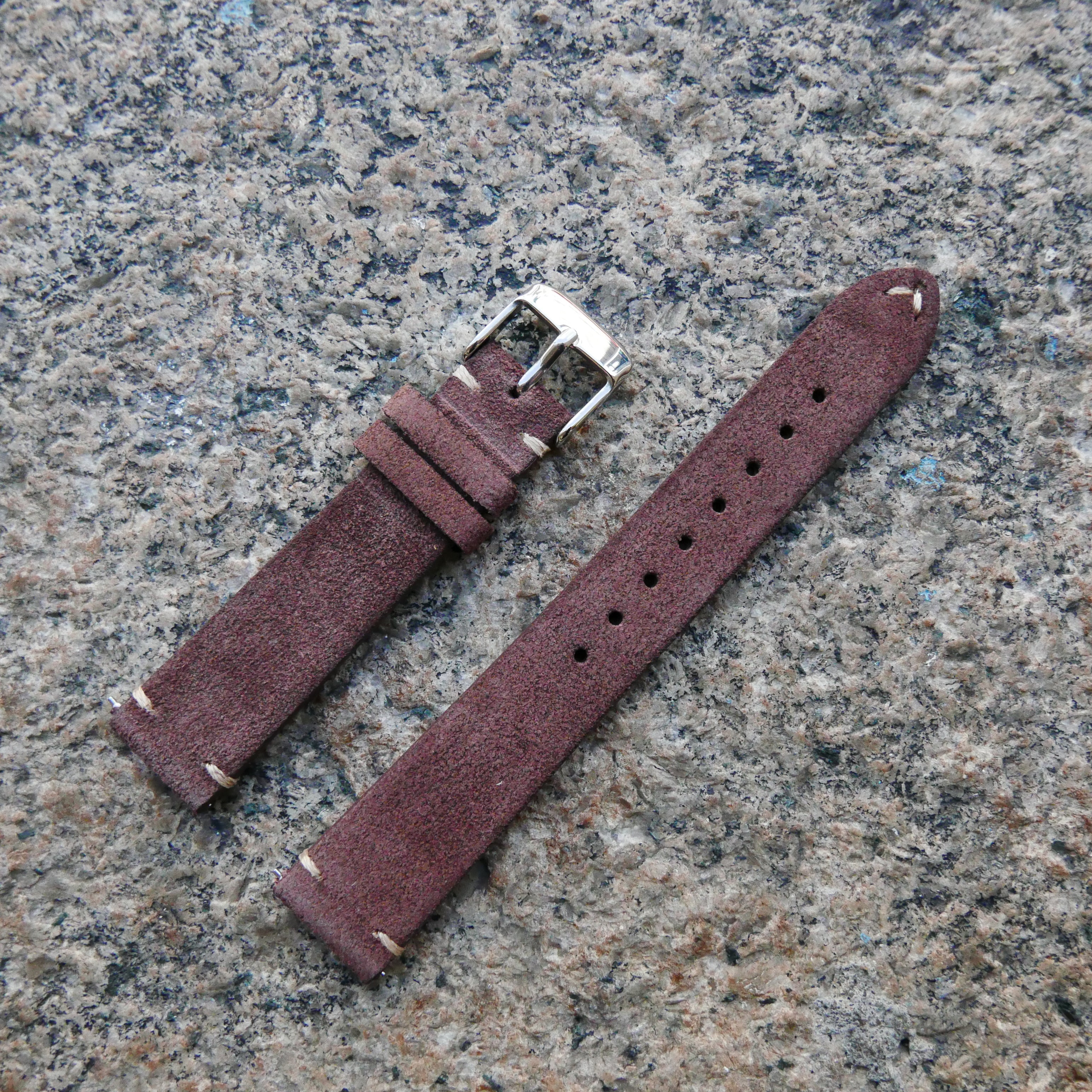 Nougat Brown Heritage Suede Plus | Heritage Suede Italian Calf Leather Watch Strap - Samurai Vintage Co.