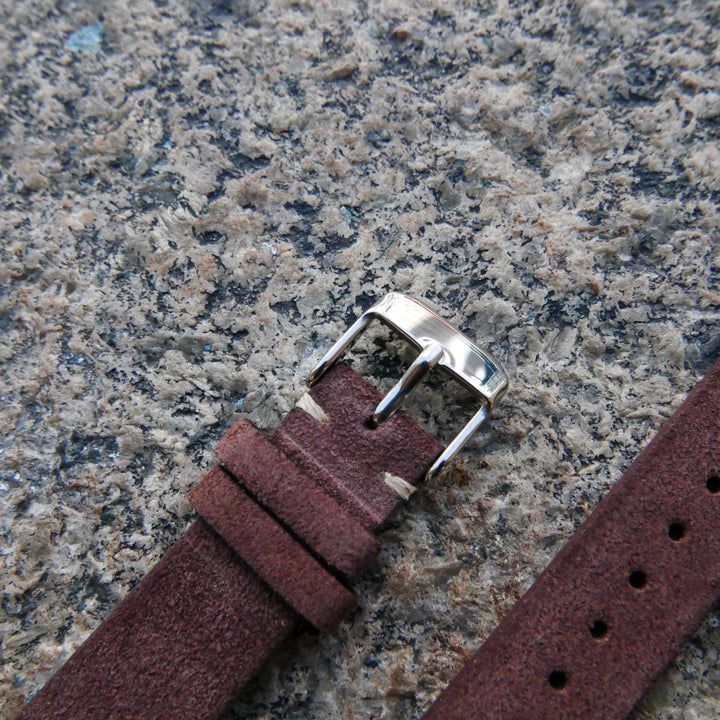 Nougat Brown Heritage Suede Plus | Heritage Suede Italian Calf Leather Watch Strap - Samurai Vintage Co.