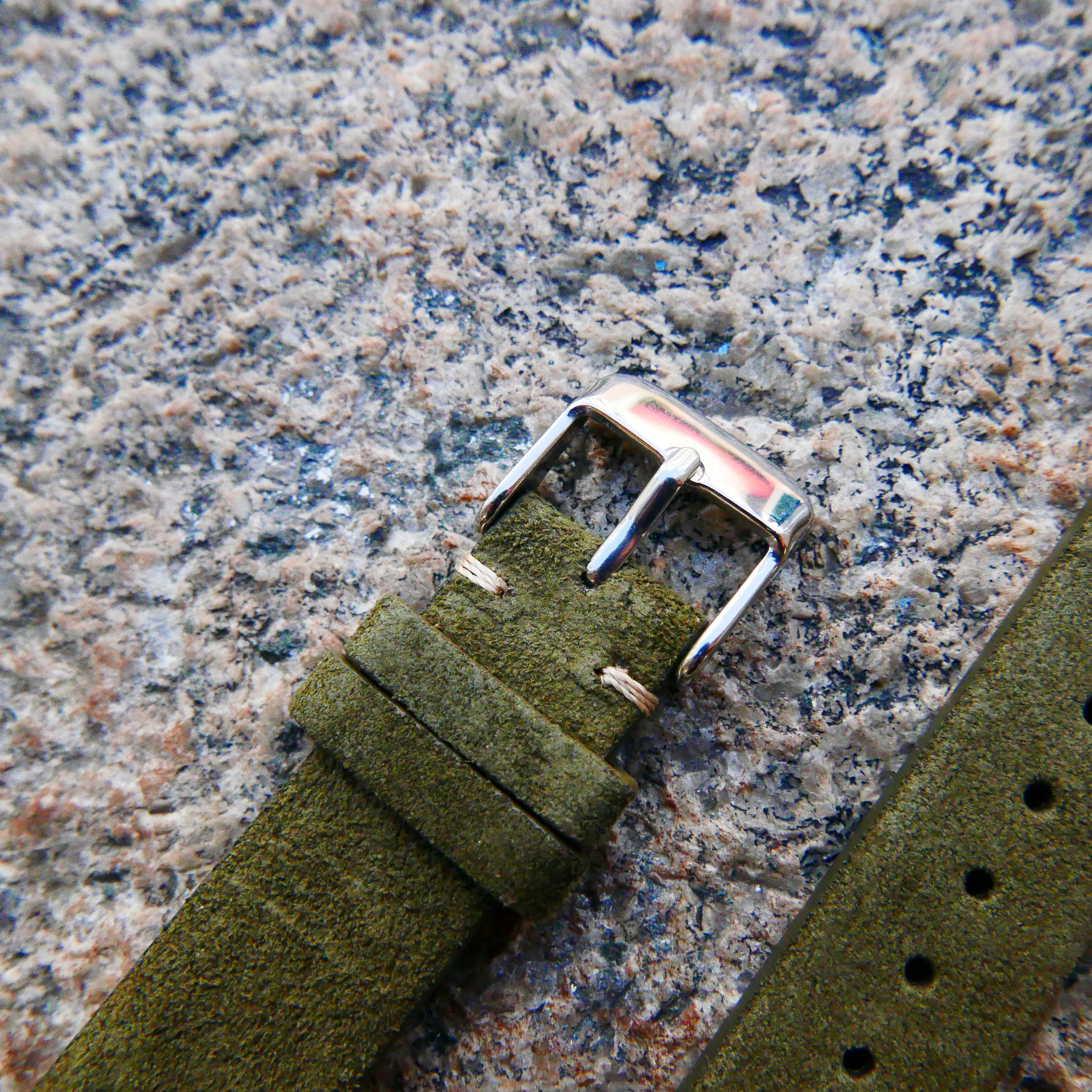 Nuevo Green Heritage Suede Plus | Heritage Suede Italian Calf Leather Watch Strap - Samurai Vintage Co.
