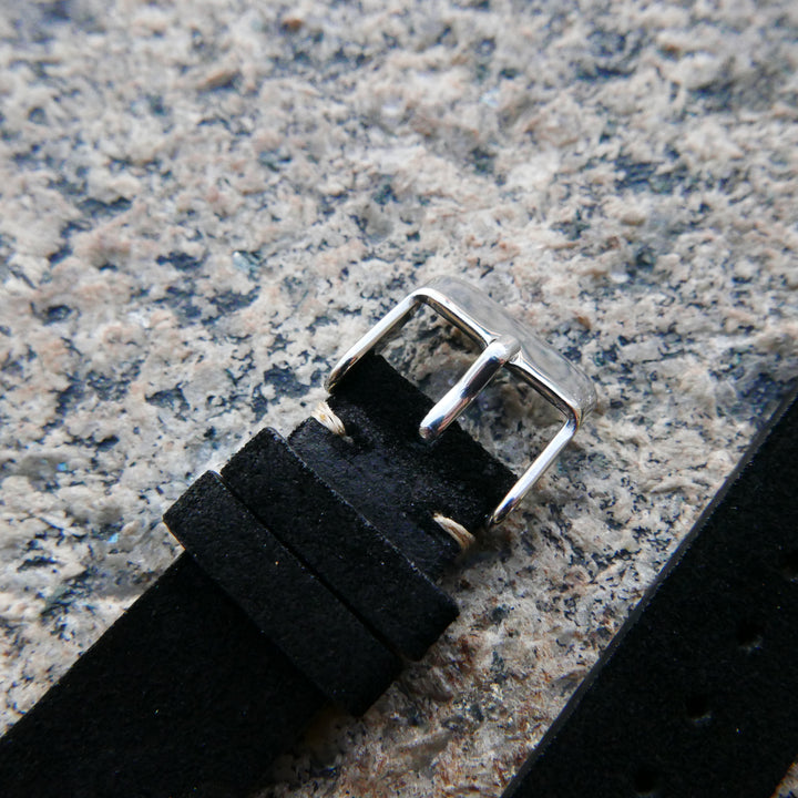 Onyx Black Heritage Suede Plus | Heritage Suede Italian Calf Leather Watch Strap - Samurai Vintage Co.