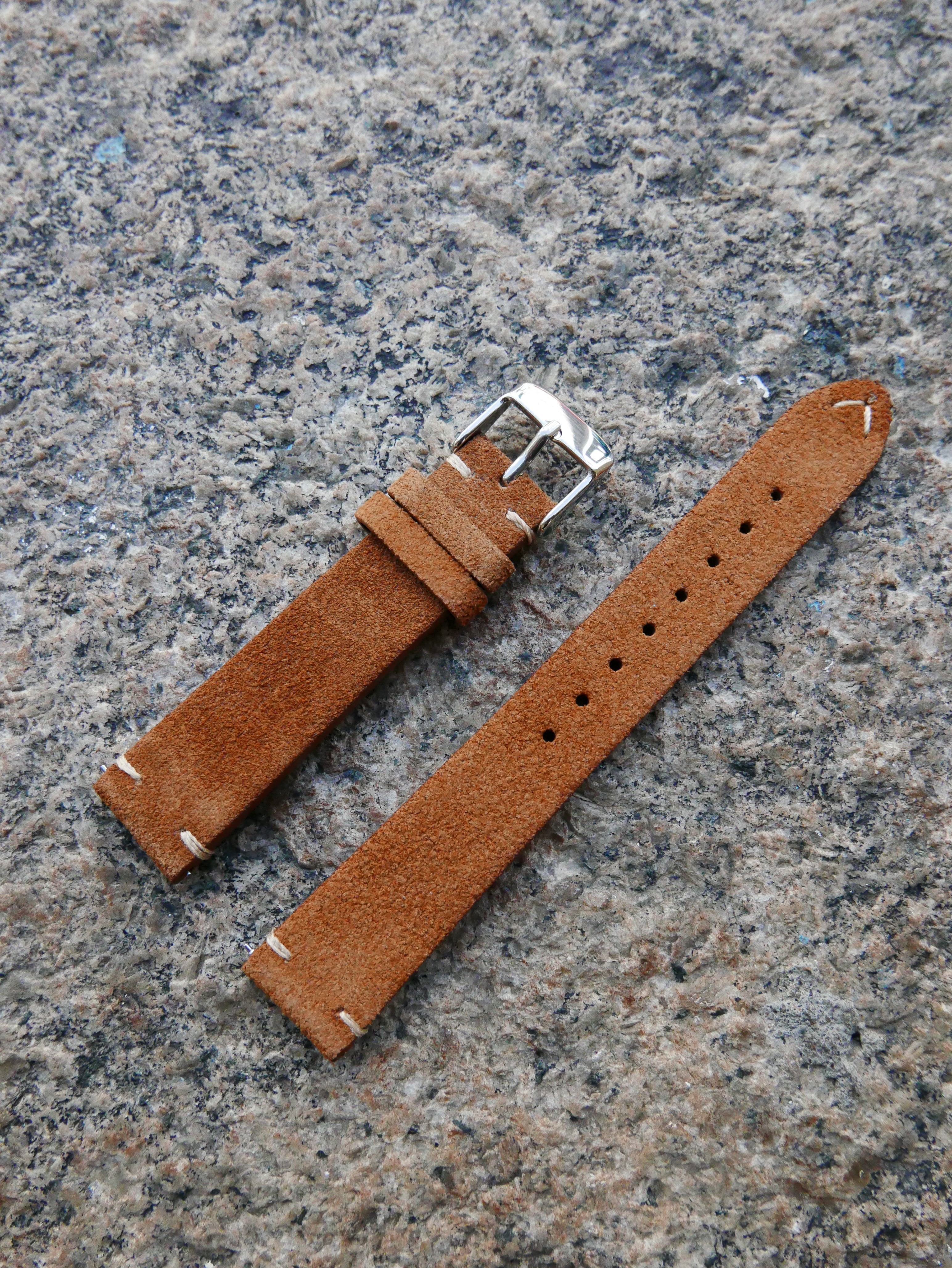 Saddle Brown Heritage Suede Plus | Heritage Suede Italian Calf Leather Watch Strap - Samurai Vintage Co.