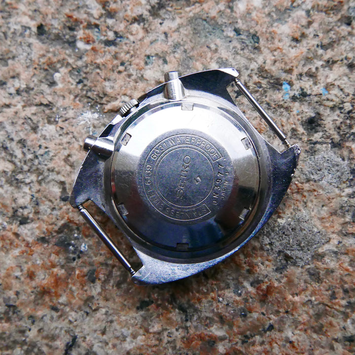 Vintage Watch | Seiko 6139-6050 Seiko 5 Sports Speedtimer "Reverse Pogue" Black dial