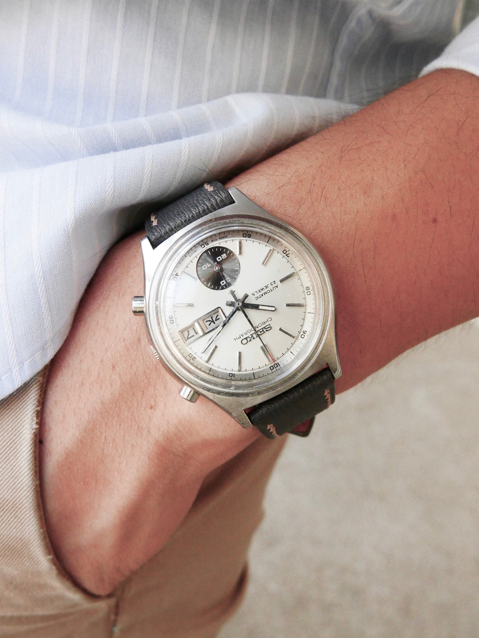 Vintage Seiko Chronograph 7018-8000 "One-Eyed Panda"