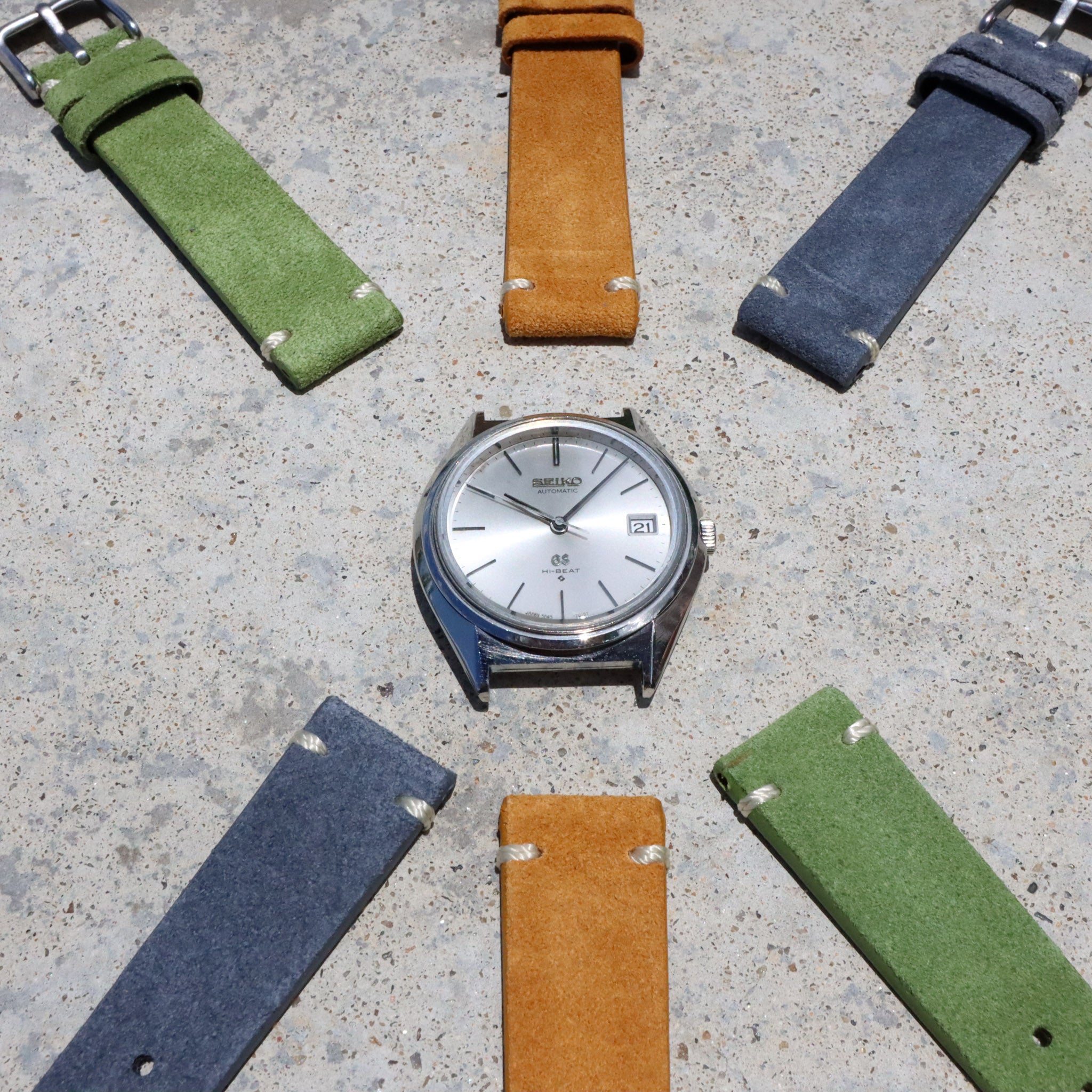 Moss Green Suede | Heritage Suede Italian Calf Leather Watch Strap