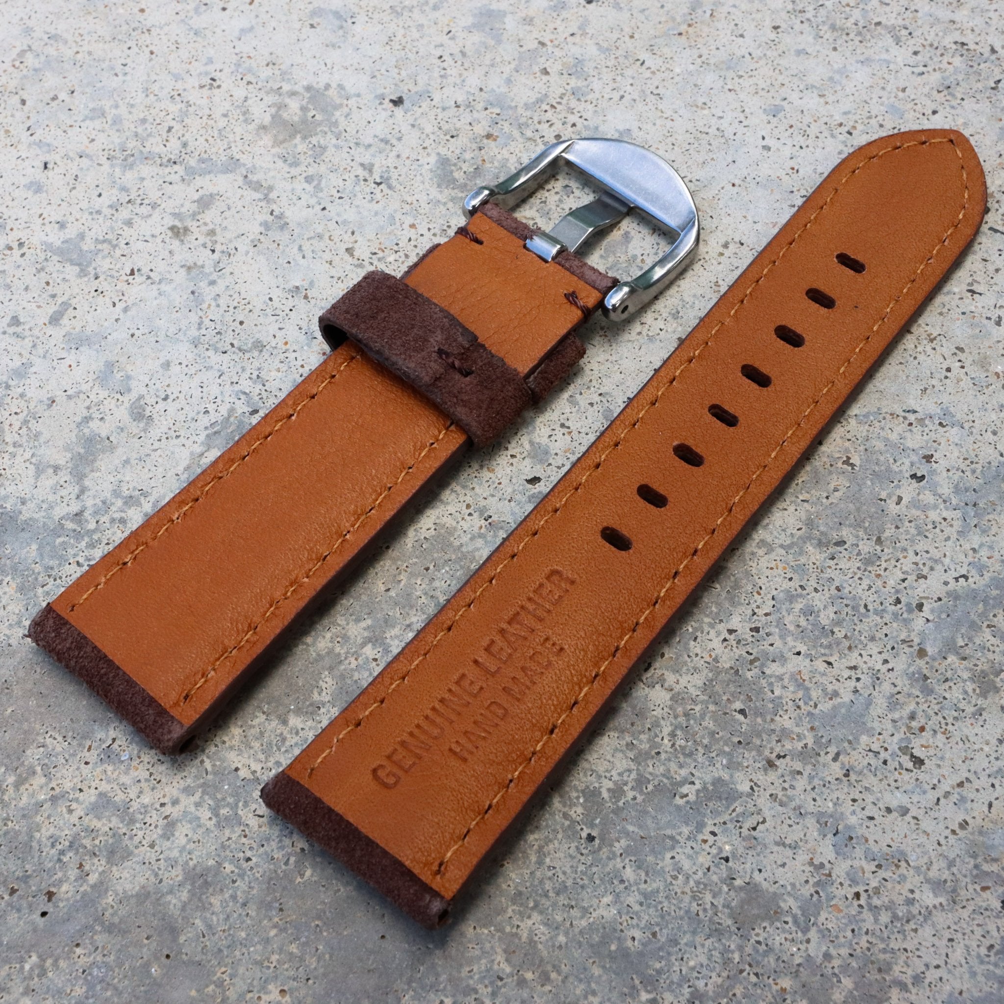 Mocha Brown Suede | Calfskin Italian Leather Watch Strap