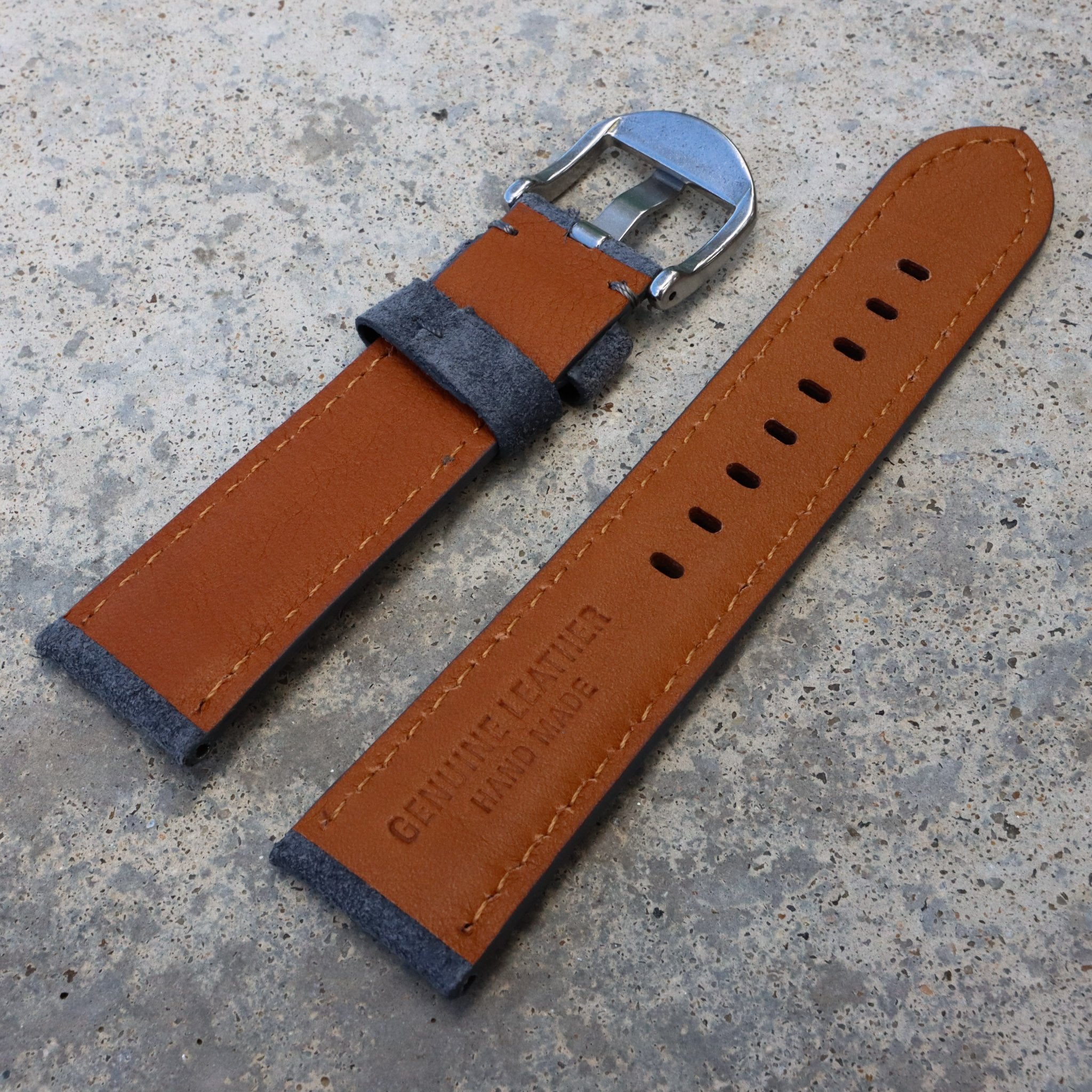 Shuttle Grey Suede | Calfskin Italian Leather Watch Strap