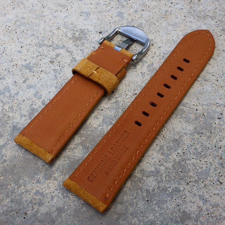 Mustard Yellow Suede | Calfskin Italian Leather Watch Strap