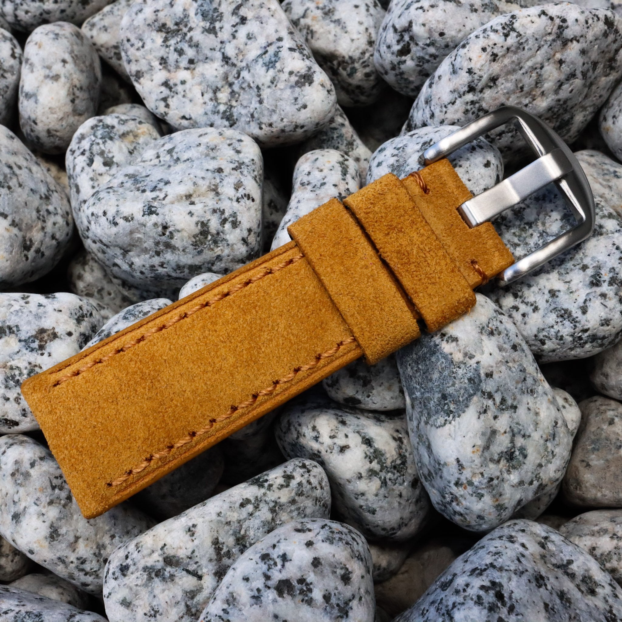 Mustard Yellow Suede | Calfskin Italian Leather Watch Strap