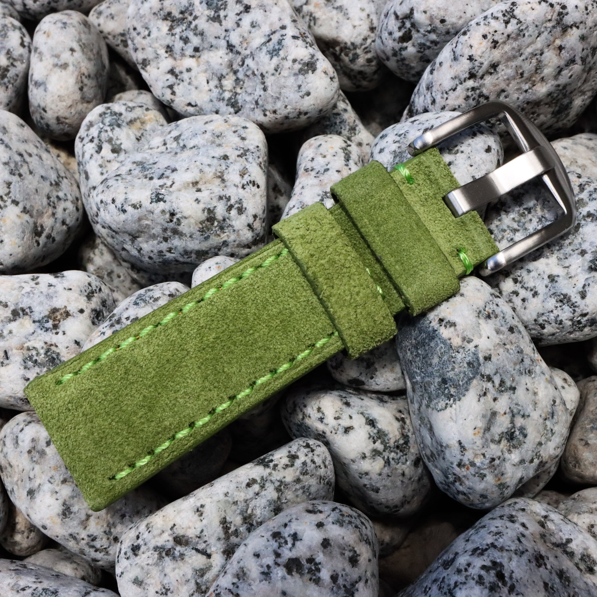 Slime Green Suede | Calfskin Italian Leather Watch Strap