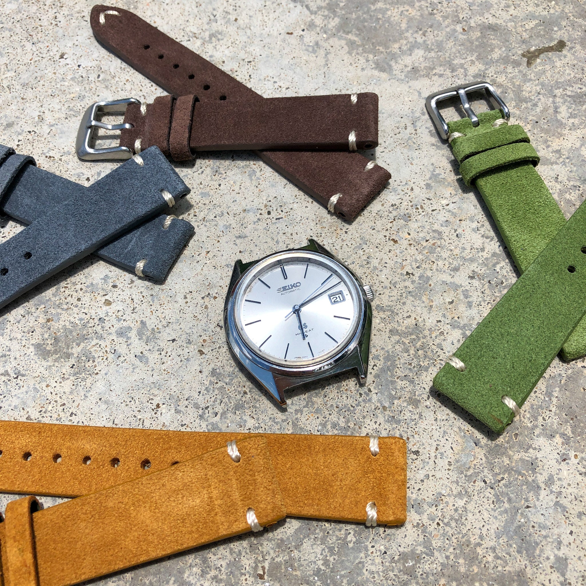 Moss Green Suede | Heritage Suede Italian Calf Leather Watch Strap