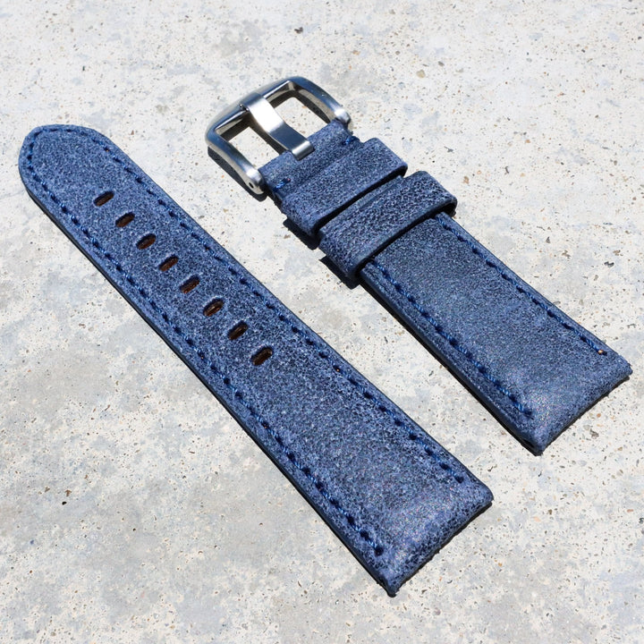Air Force Blue | Calfskin Italian Leather Watch Strap - Samurai Vintage Co.