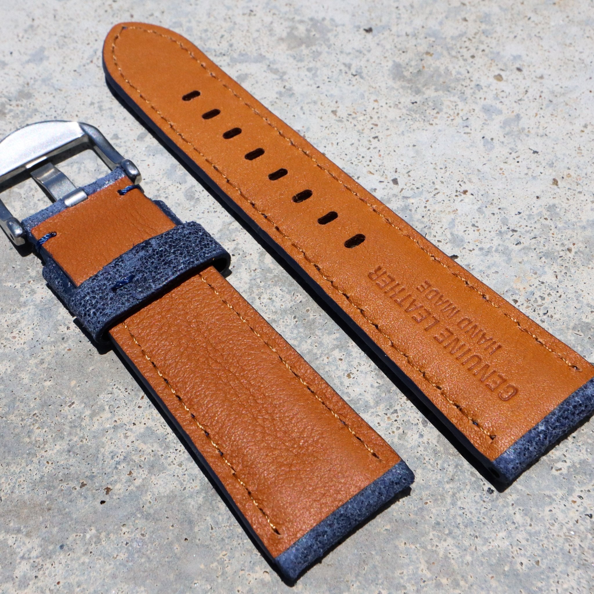 Air Force Blue | Calfskin Italian Leather Watch Strap - Samurai Vintage Co.