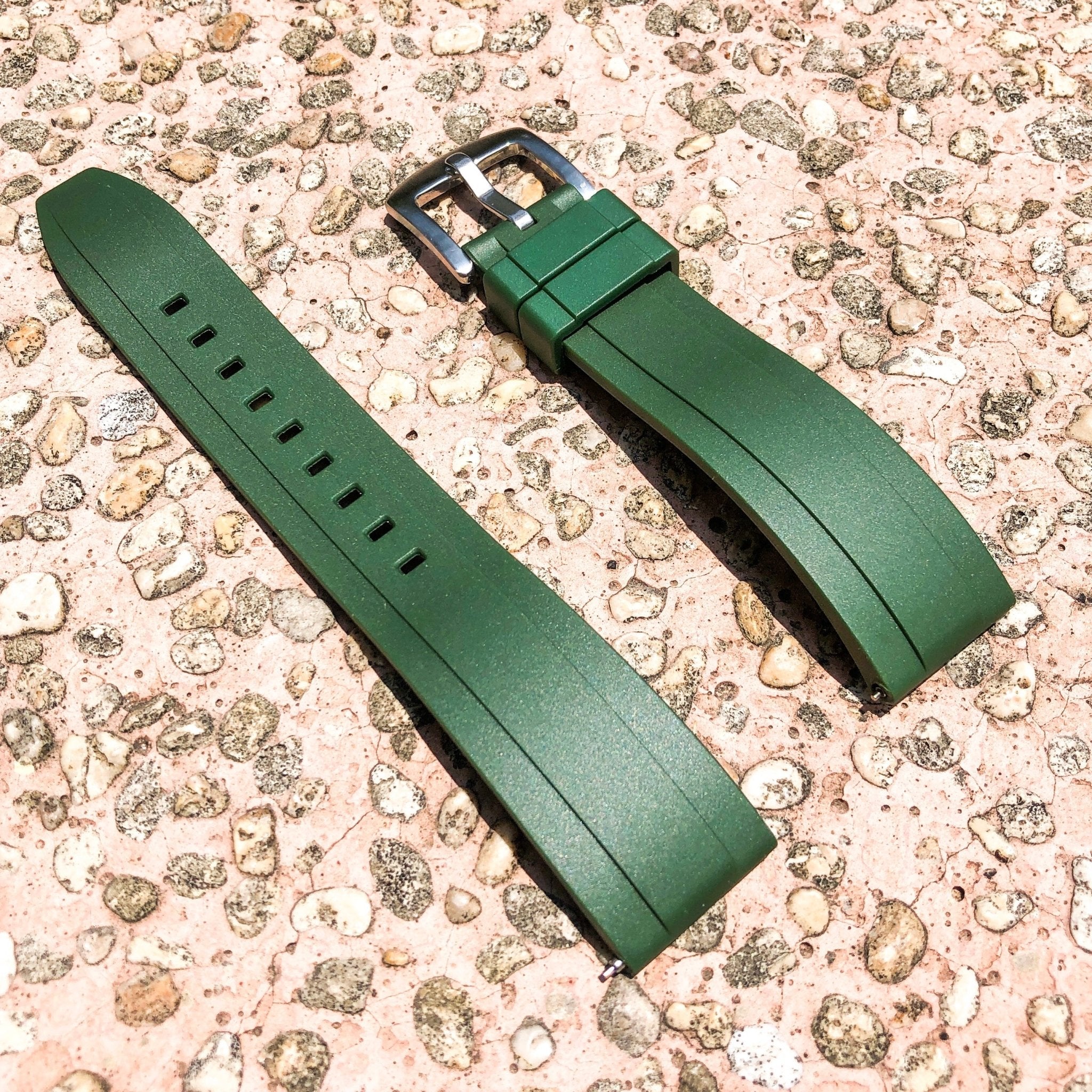Basil Green | Flexi Rubber Series Watch Strap (with quick release) - Samurai Vintage Co.
