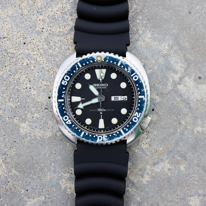 Black Rubber with diving extension | Flexi Rubber Series Watch Strap For Seiko - Samurai Vintage Co.