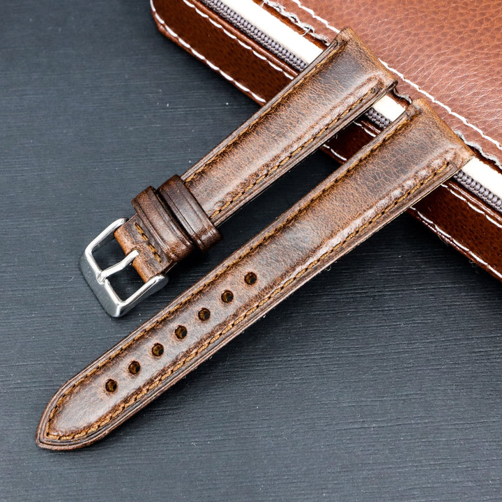 Carmel Brown | 18mm & 20mm Italian Calf Leather Watch Strap - Samurai Vintage Co.