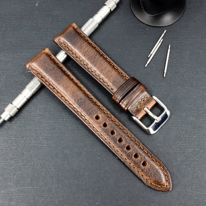 Carmel Brown | 18mm & 20mm Italian Calf Leather Watch Strap - Samurai Vintage Co.