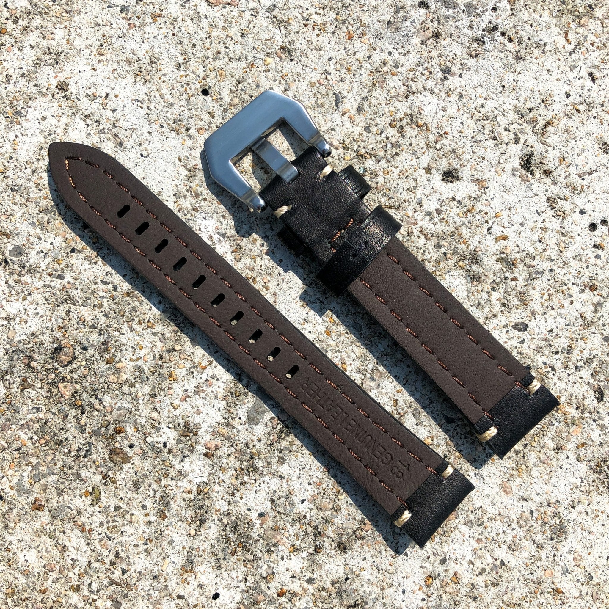 Classic Black | Cowboy Italian Calf Leather Watch Strap - Samurai Vintage Co.