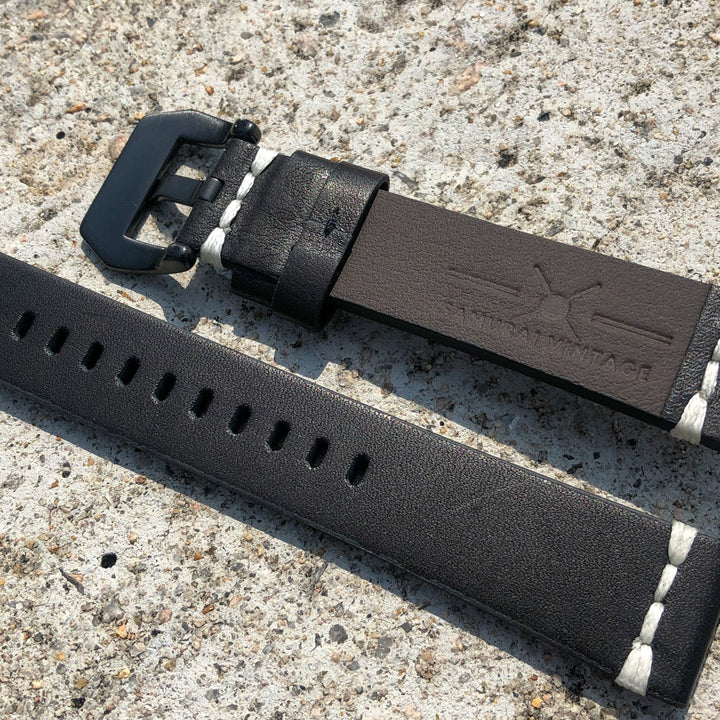 Classic Black | Urban Traveller Italian Calf Leather Watch Strap - Samurai Vintage Co.