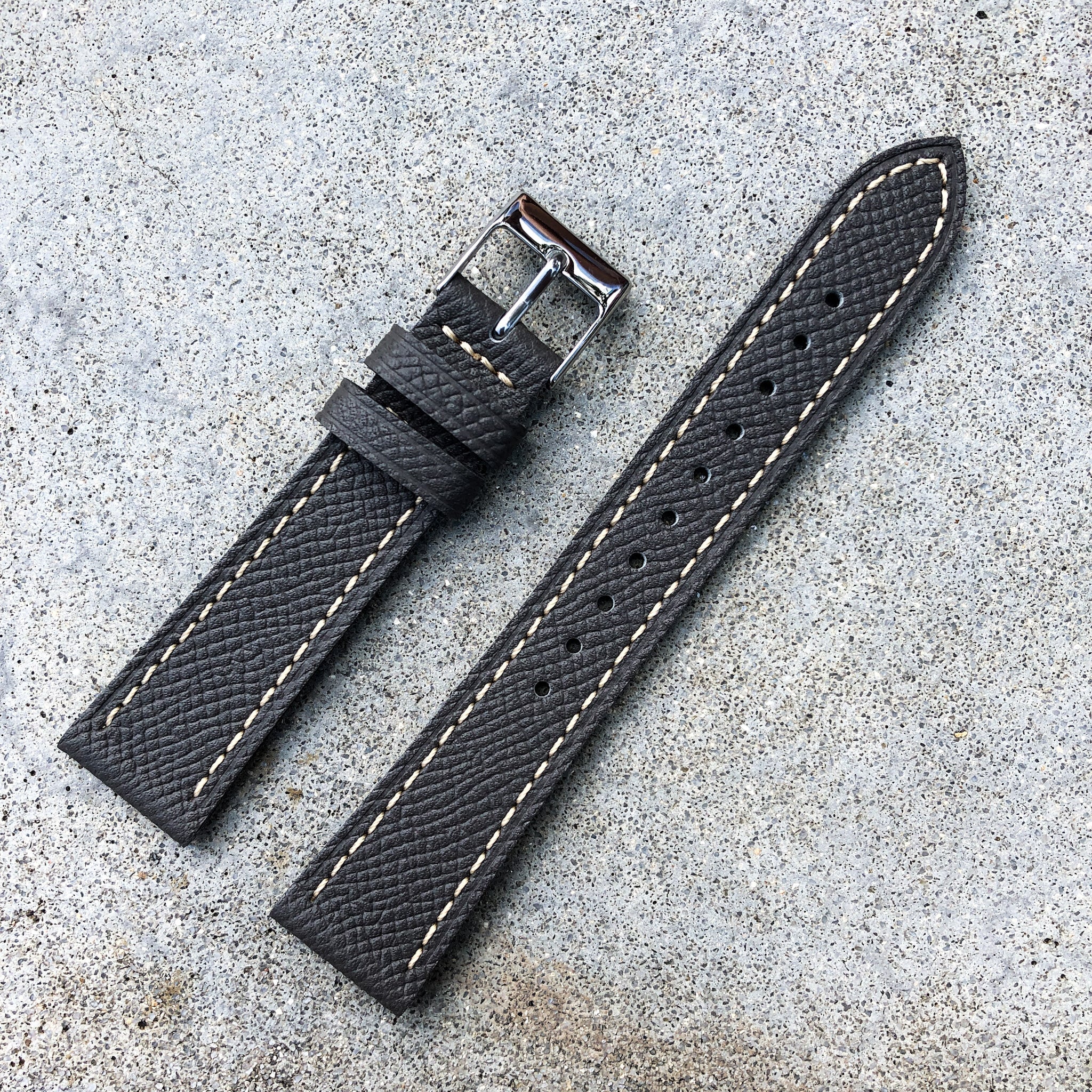 Elephant Grey | Grand Italian Calf Leather Watch Strap - Samurai Vintage Co.
