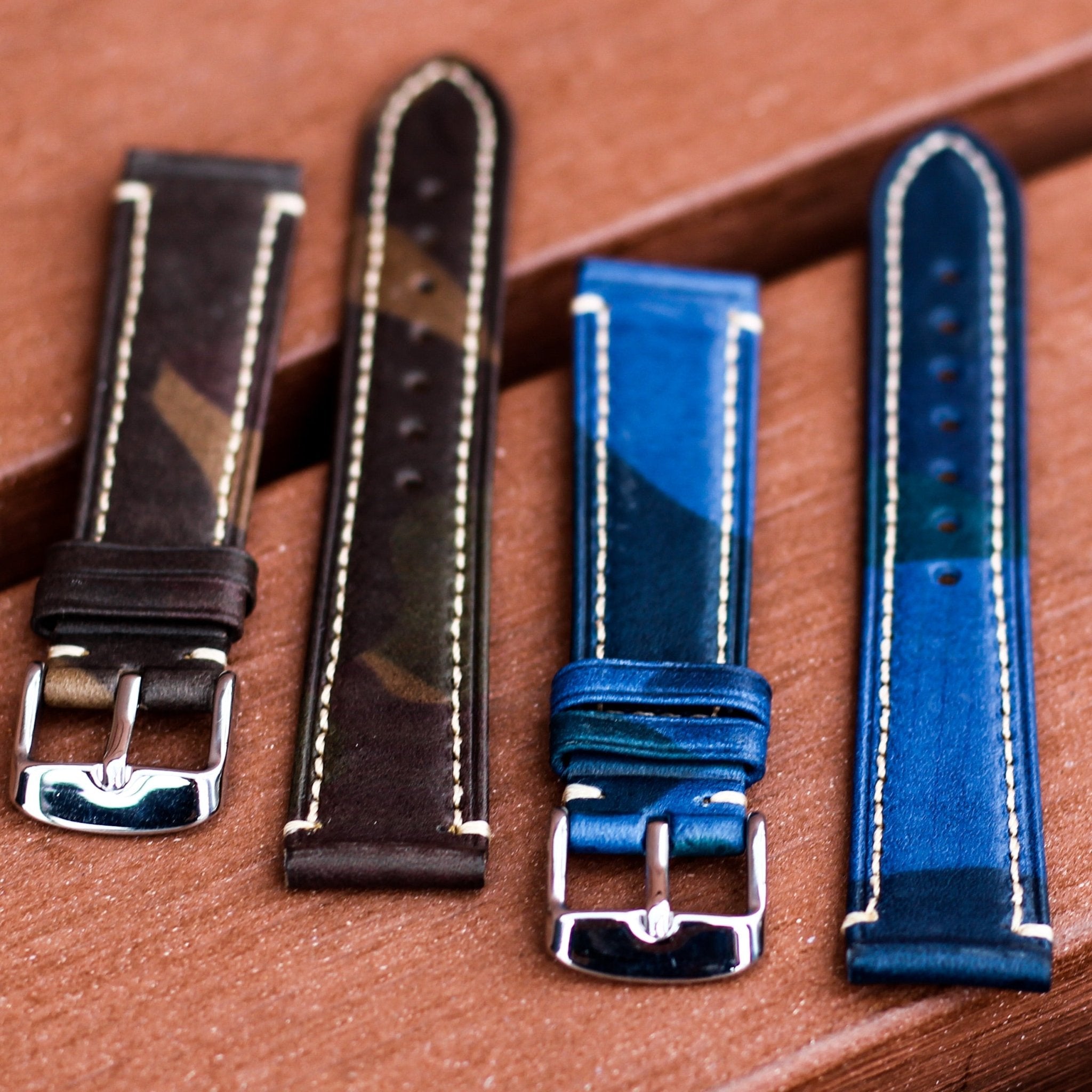 Imola Brown Camouflage | Battle Series Calf Leather Watch Strap - Samurai Vintage Co.