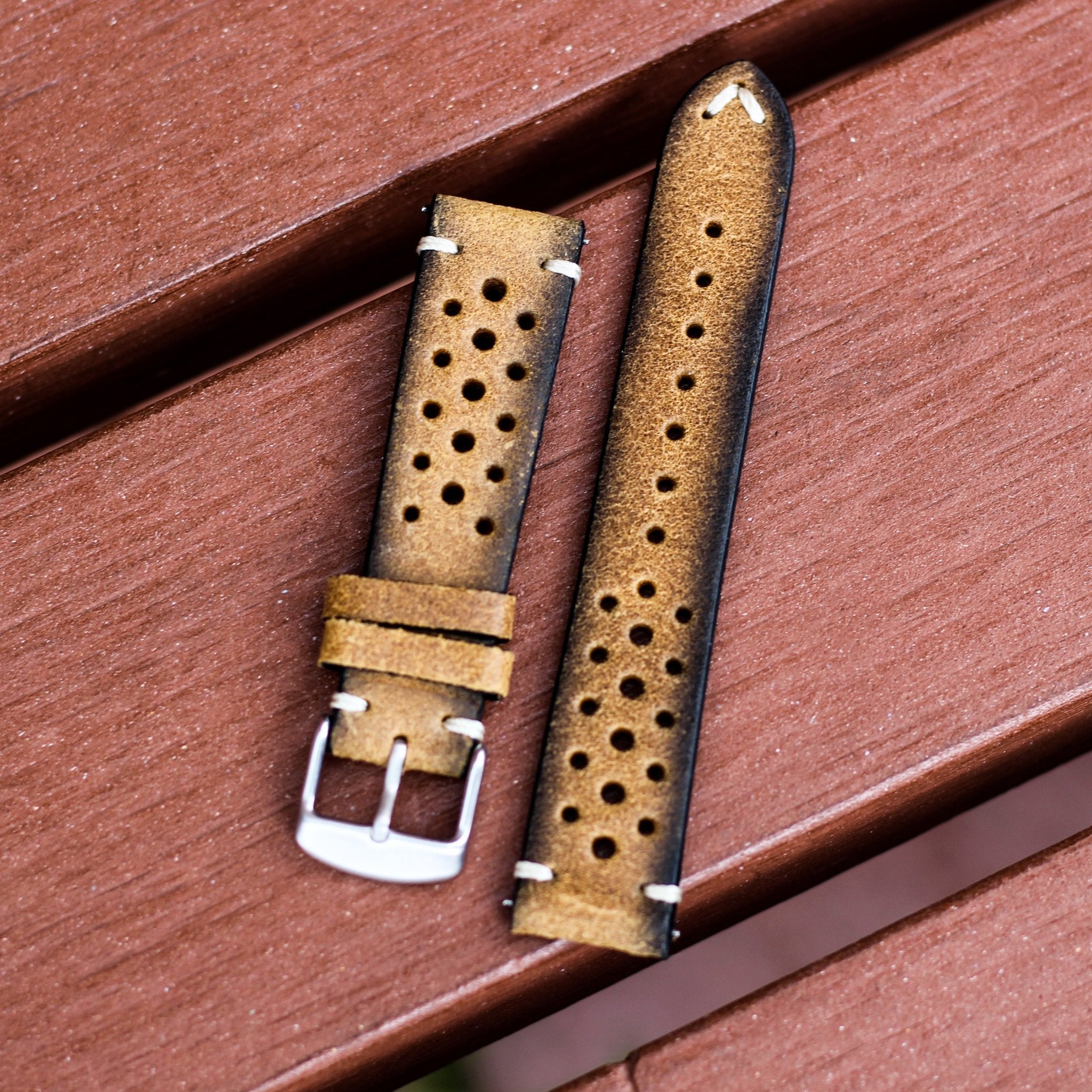Imola Brown | Rally Racing Italian Calf Leather Watch Strap - Samurai Vintage Co.