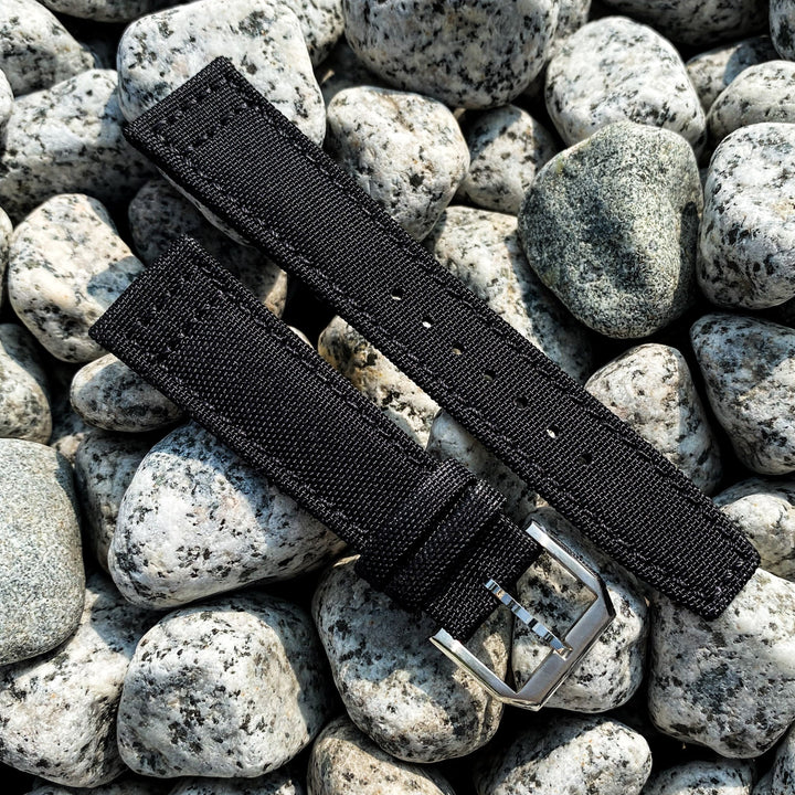 Jet Black | Pilot Nylon Watch Strap - Samurai Vintage Co.