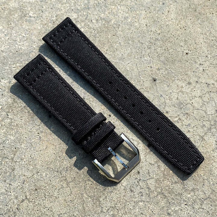 Jet Black | Pilot Nylon Watch Strap - Samurai Vintage Co.