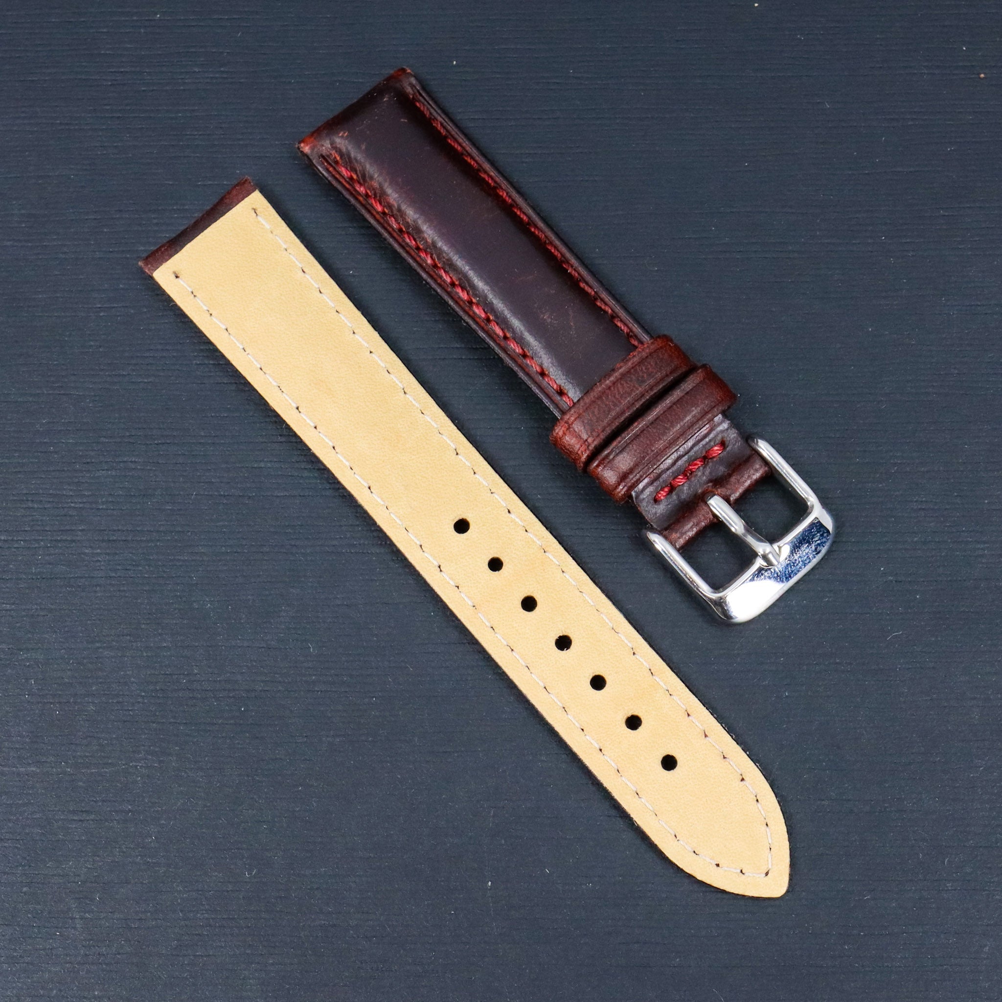 Merlot Red | 18mm & 20mm Italian Calf Leather Watch Strap - Samurai Vintage Co.