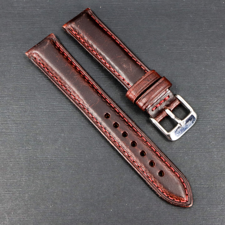 Merlot Red | 18mm & 20mm Italian Calf Leather Watch Strap - Samurai Vintage Co.