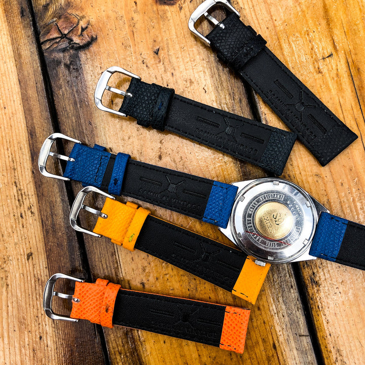 Midnight Black | Elegant Italian Calf Leather Watch Strap - Samurai Vintage Co.
