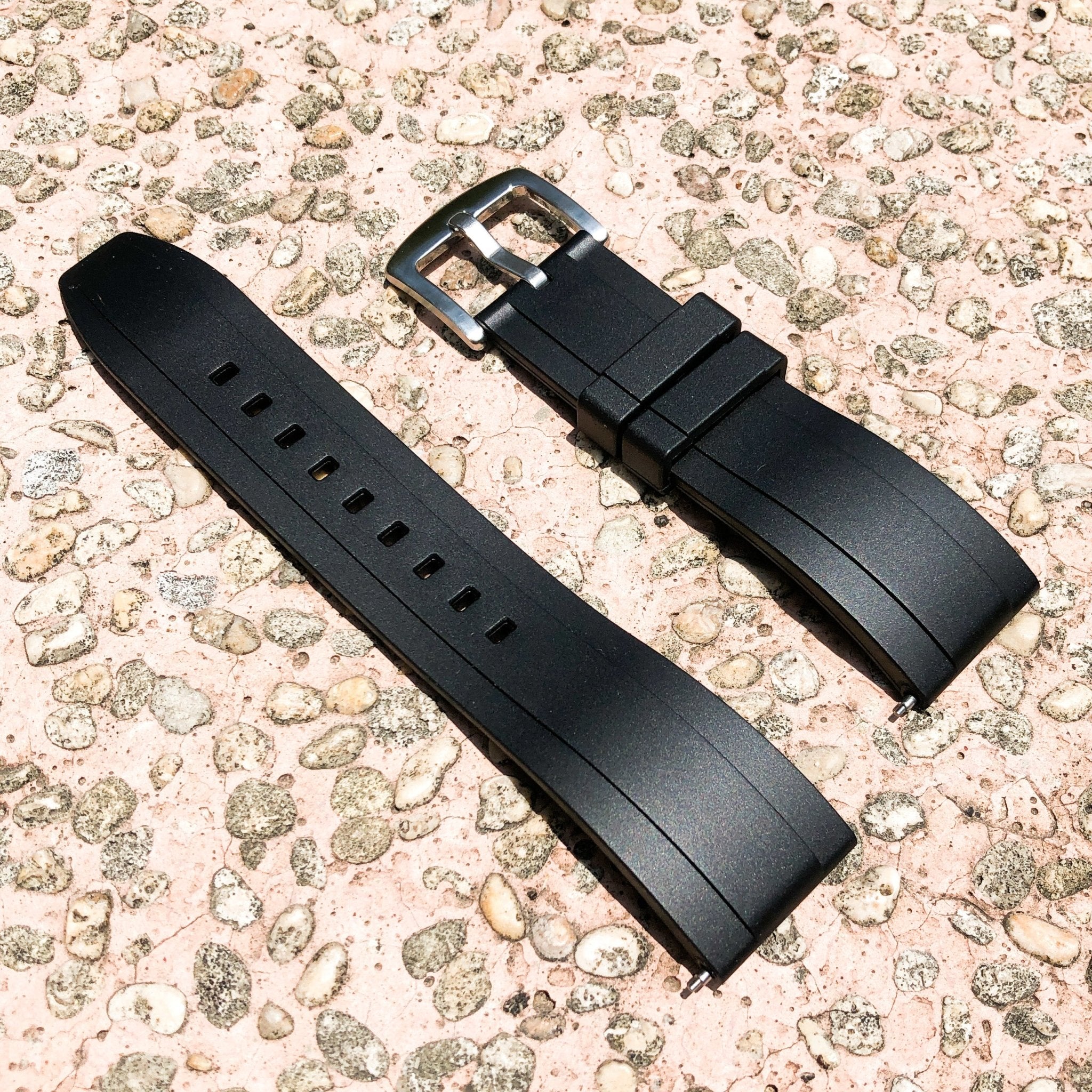 Midnight Black | Flexi Rubber Series Watch Strap (with quick release) - Samurai Vintage Co.