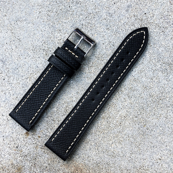 Midnight Black | Grand Italian Calf Leather Watch Strap - Samurai Vintage Co.