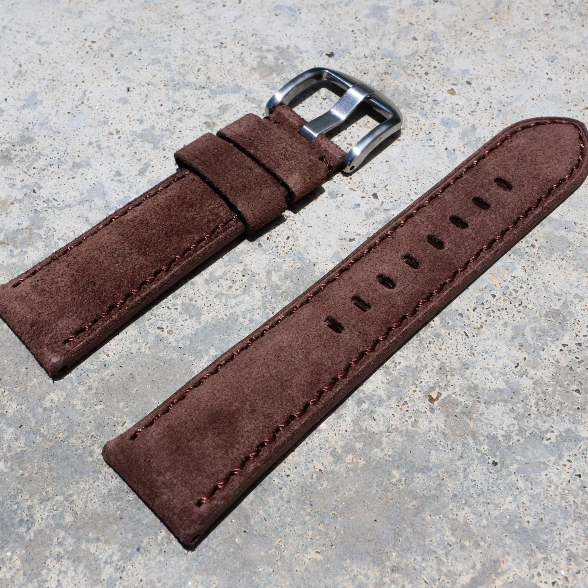 Mocha Brown Suede | Calfskin Italian Leather Watch Strap - Samurai Vintage Co.
