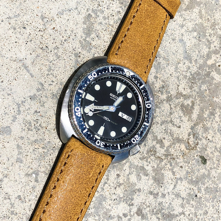 Mustard Yellow | Calfskin Italian Leather Watch Strap - Samurai Vintage Co.