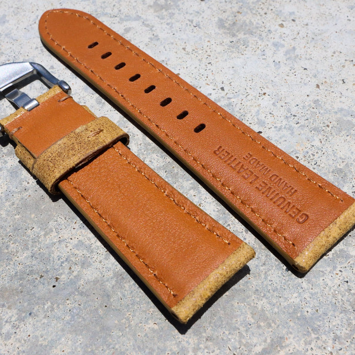 Mustard Yellow | Calfskin Italian Leather Watch Strap - Samurai Vintage Co.