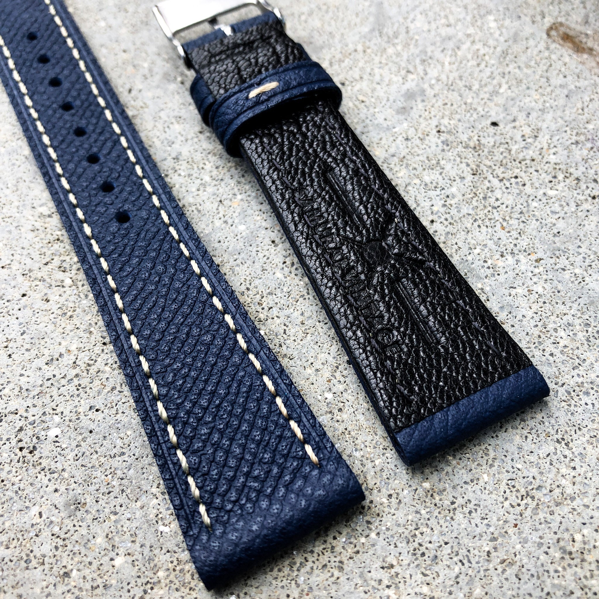 Navy Blue | Grand Italian Calf Leather Watch Strap - Samurai Vintage Co.