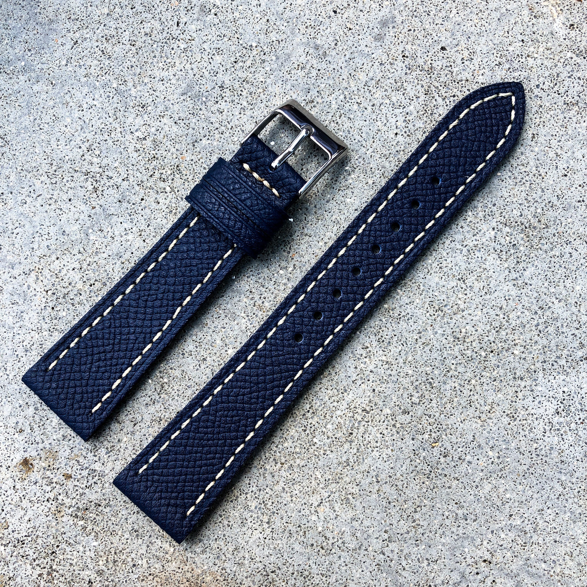 Navy Blue | Grand Italian Calf Leather Watch Strap - Samurai Vintage Co.