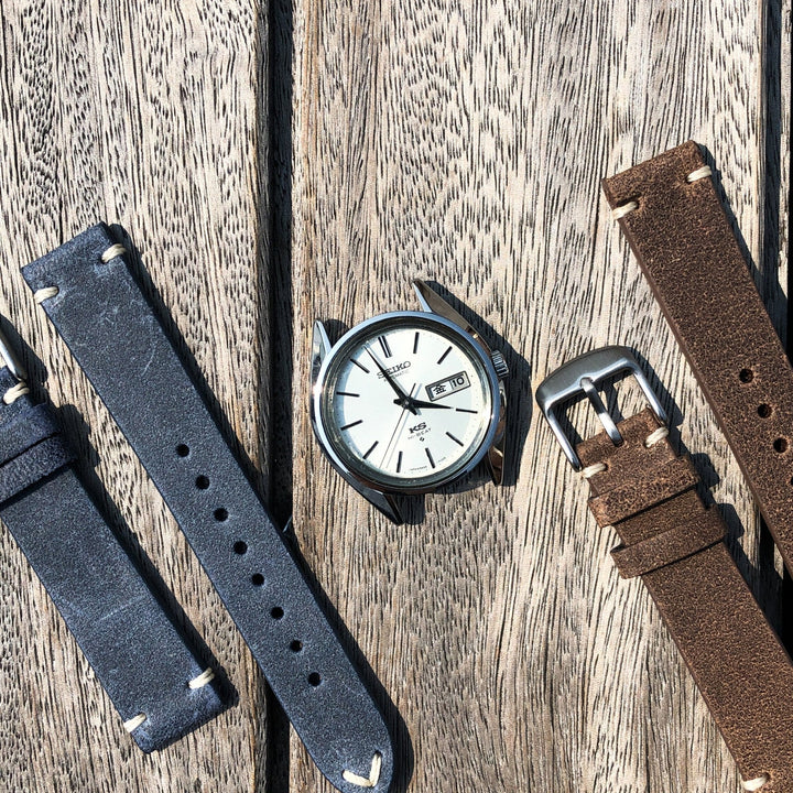 Navy Blue | Heritage Italian Calf Leather Watch Strap - Samurai Vintage Co.