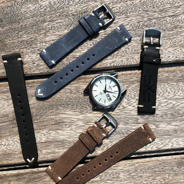 Navy Blue | Heritage Italian Calf Leather Watch Strap - Samurai Vintage Co.
