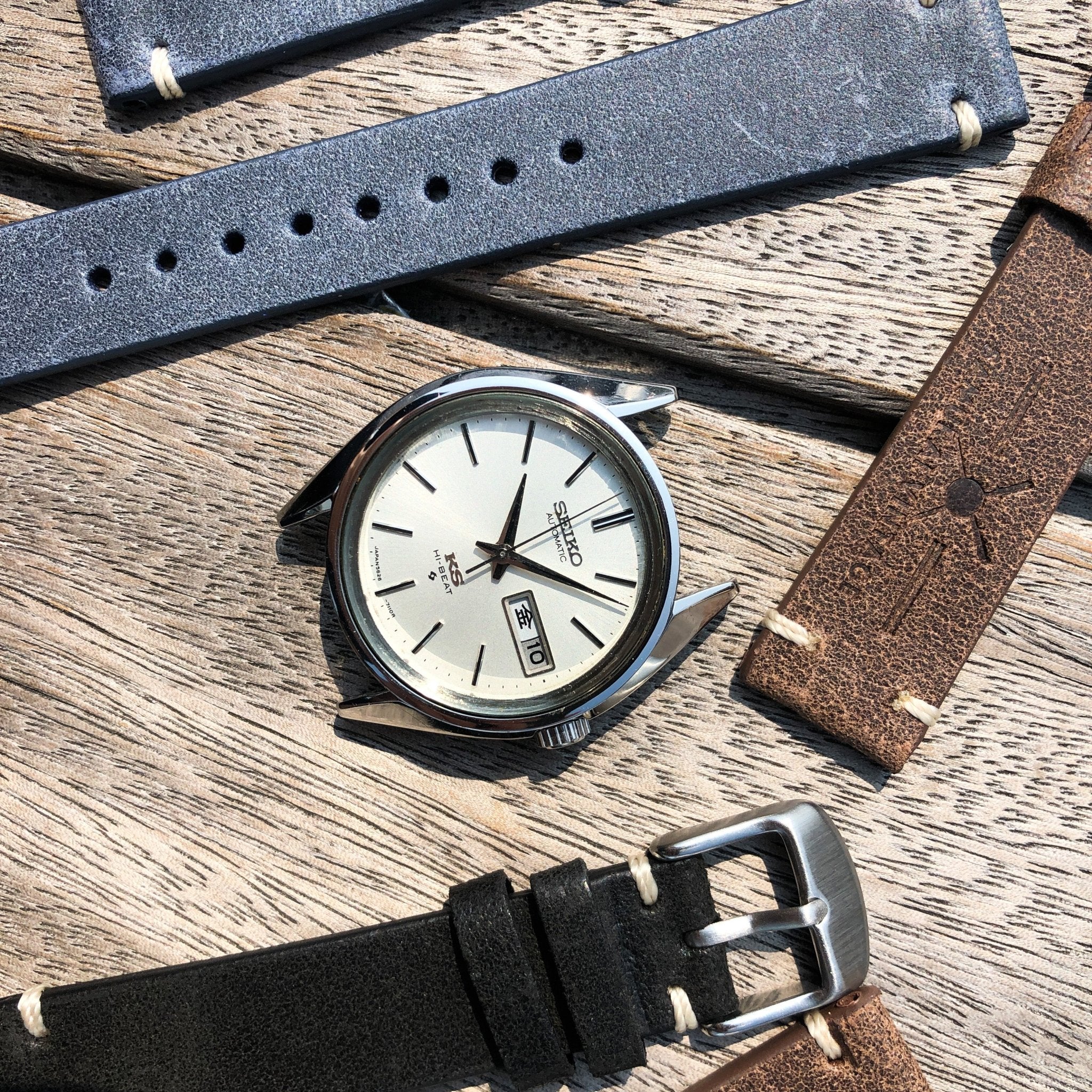 Navy Blue | Heritage Italian Calf Leather Watch Strap - Samurai Vintage Co.